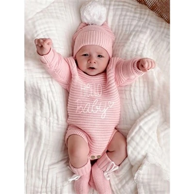 Conjunto de mameluco de punto Hello Baby